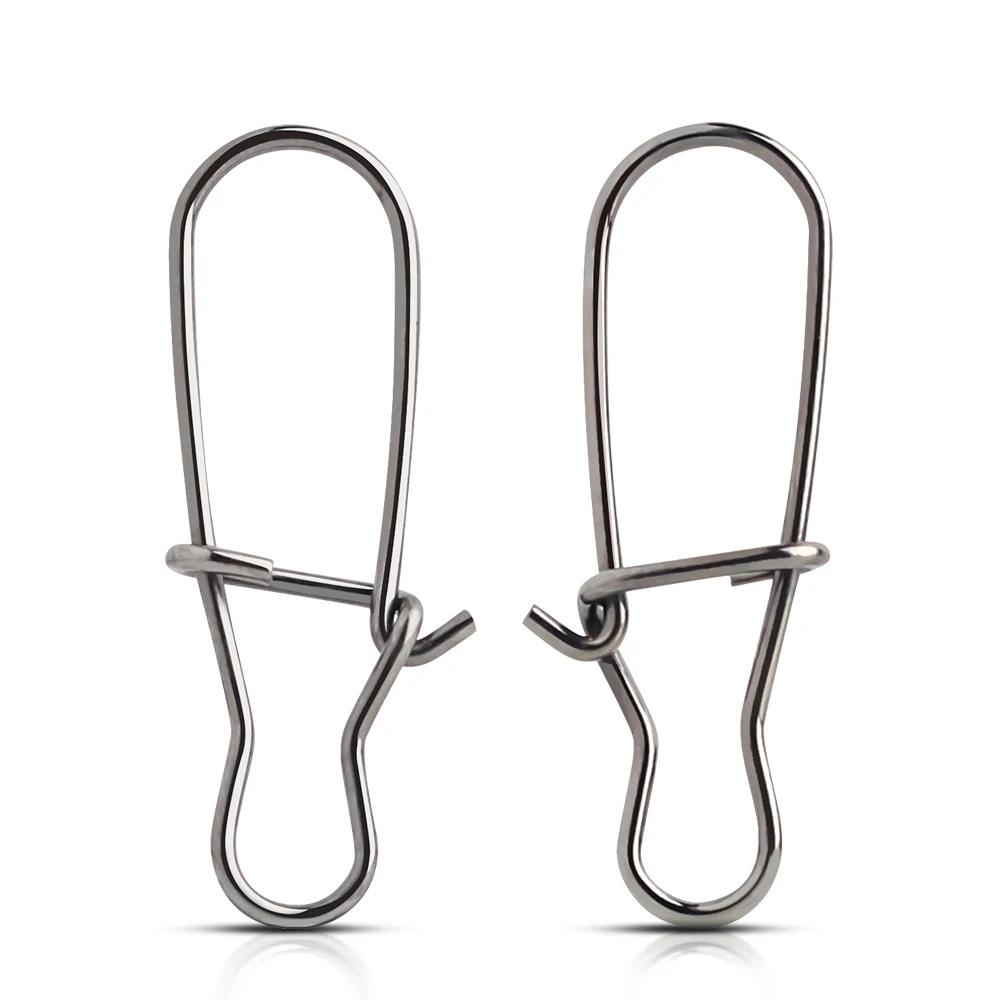 DNDYUJU 100 unids/lote conector de pesca de bloqueo de Clip rápido Pin de seguridad de acero inoxidable herramienta de aparejos de pesca giratorios para señuelos anzuelos - imagen 5