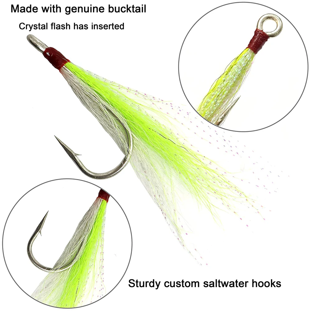 Anzuelos de pesca con anillos divididos, Señuelos de Pesca de agua salada, cebo Artificial, juego de anzuelos de pesca de acero inoxidable, 32 unids/lote por caja - imagen 3