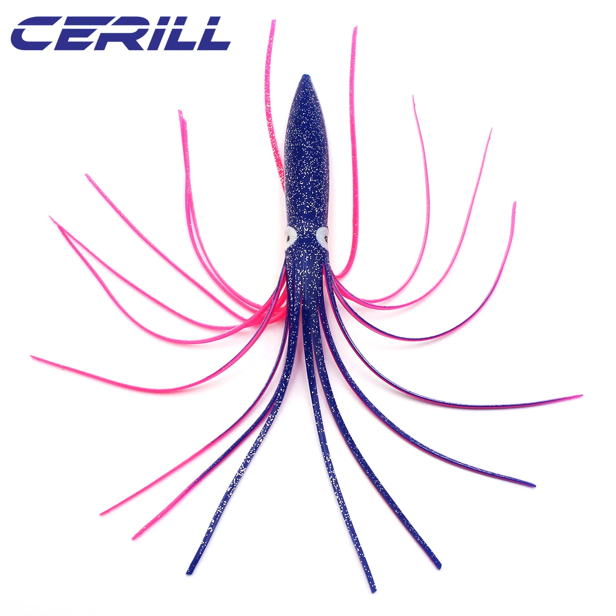 Ceril-señuelo de pulpo de plástico suave, cebo de agua salada para curricán, plantilla de carpa aparejada, Wobbler Swimbait, falda de calamar Multicolor, 31cm, 2 piezas, 40 g - imagen 5