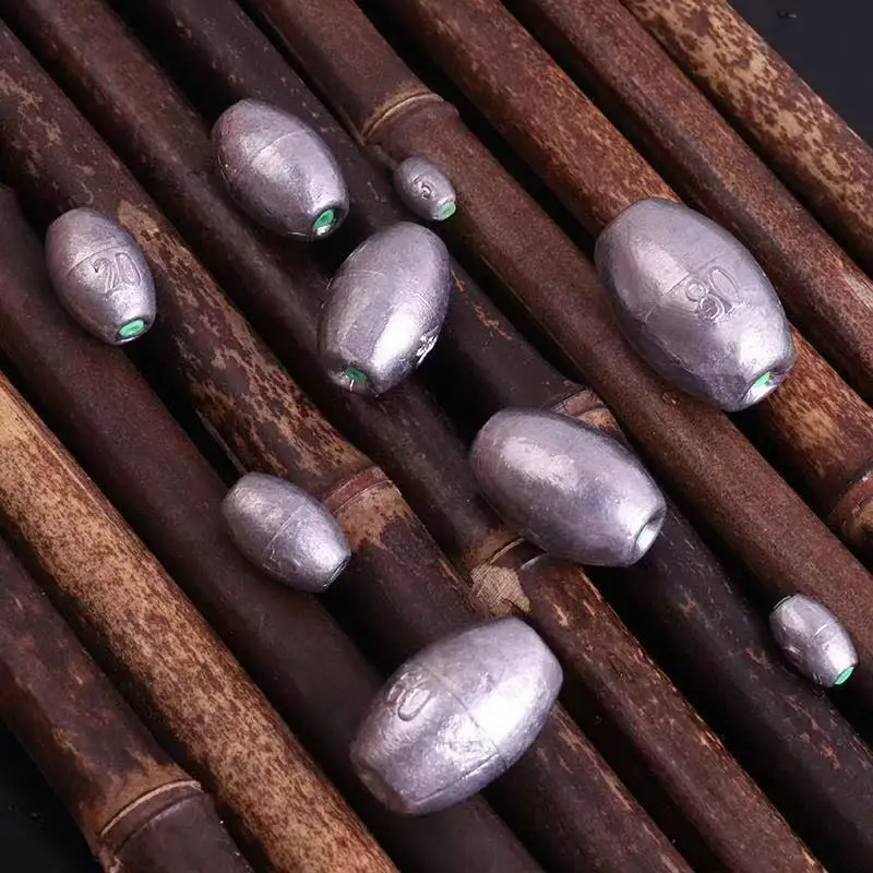 Plomo de plomo de alta calidad, 10g-100g, aparejo de pesca con forma de oliva, plomos de pesca, peso de plomo, tiro dividido, cebo que se hunde, aparejos de anzuelo - imagen 3