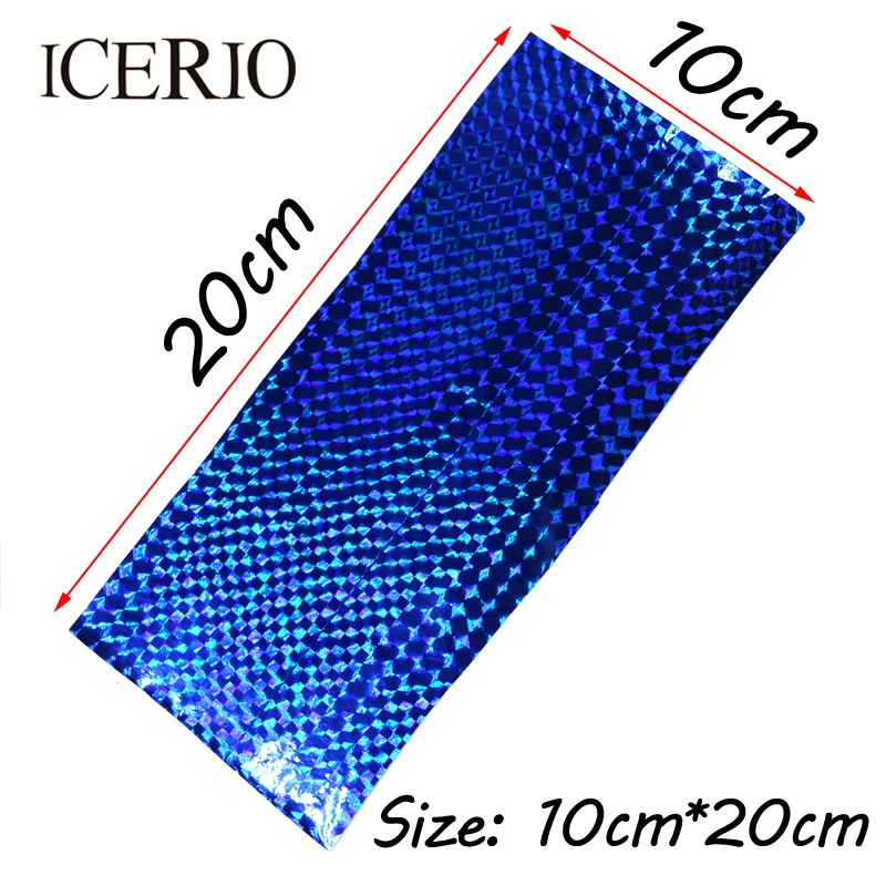 ICERIO-Cinta adhesiva holográfica de 10x20cm para la fabricación de señuelos, cebos duros de Metal, pegatina de Color, 6 unidades - imagen 3