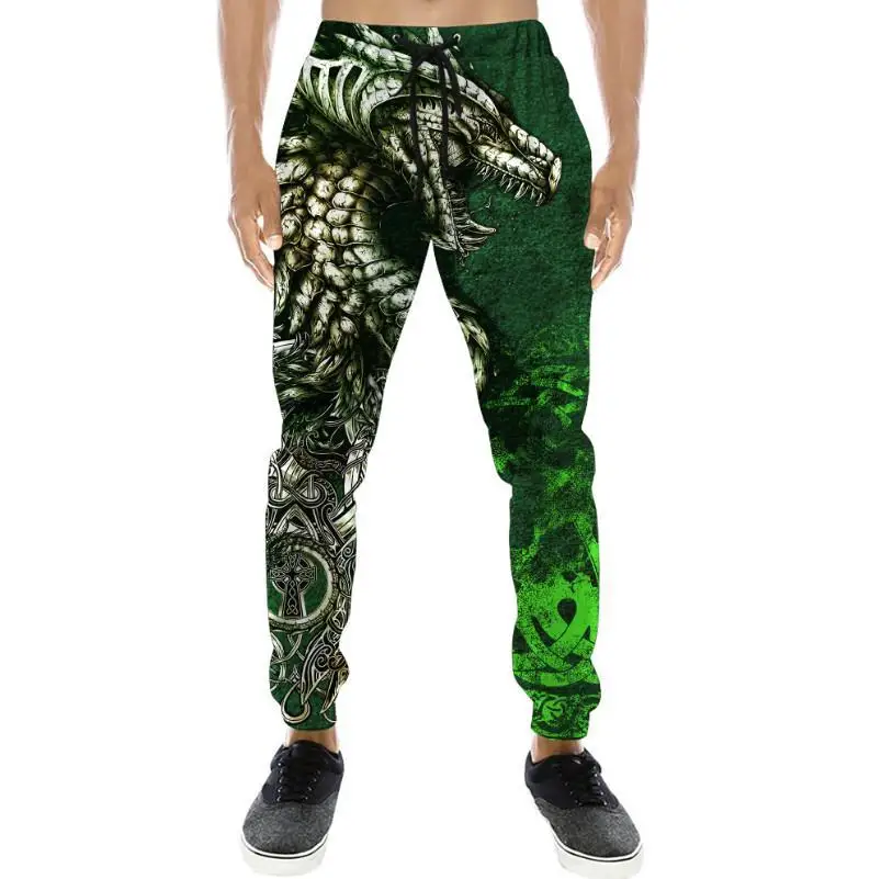 Pantalones de pesca estampado 3D dragón lobo rojo azul - imagen 2