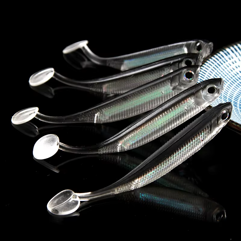 Cebo Blando Paddle Tail con Lentejuelas Arcoíris para Spinner - imagen 3