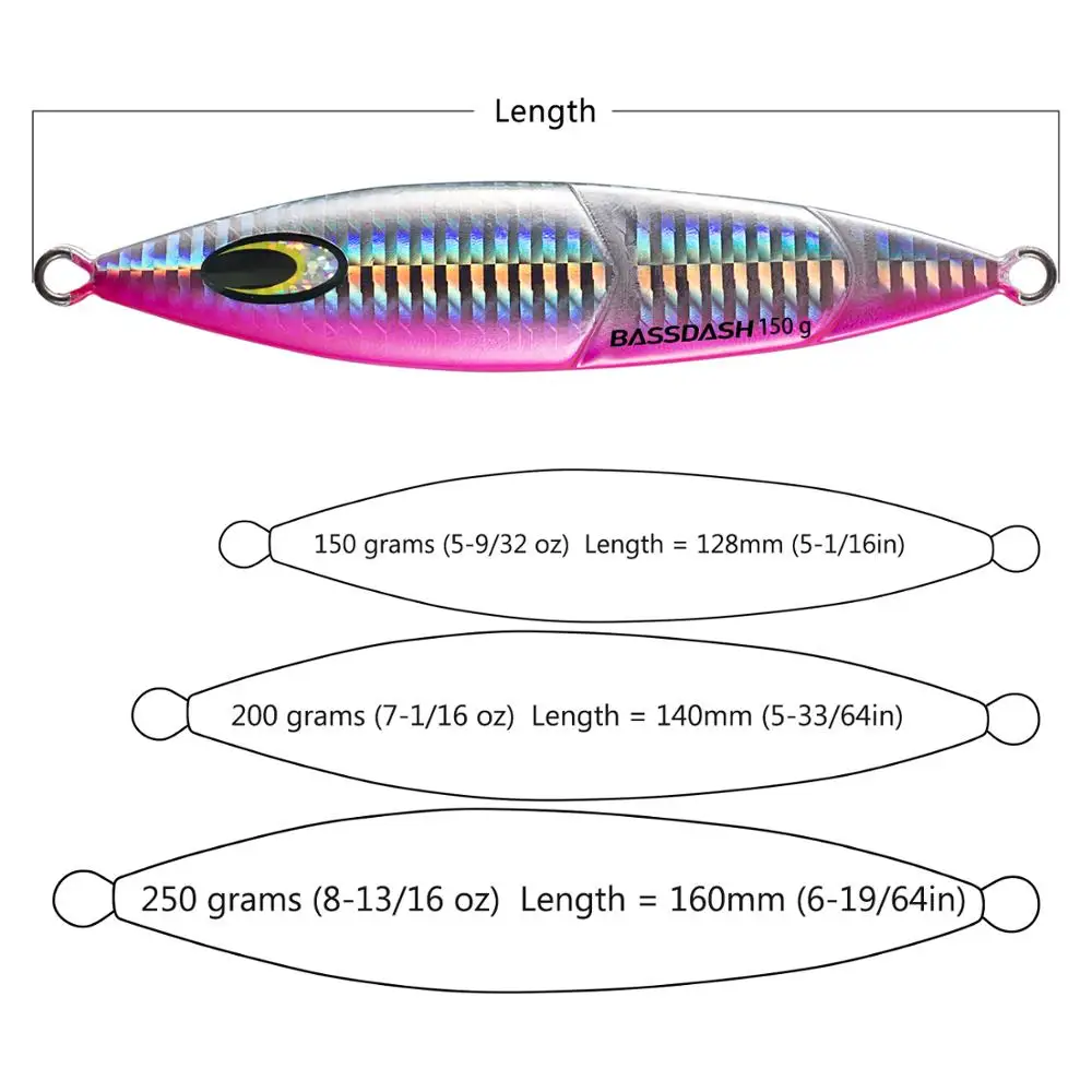 Bassdash-señuelo luminoso para pesca en agua dulce, anzuelo Vertical de Metal, cuchara para agua salada, 3 colores, 3 pesos, 1 pieza - imagen 3