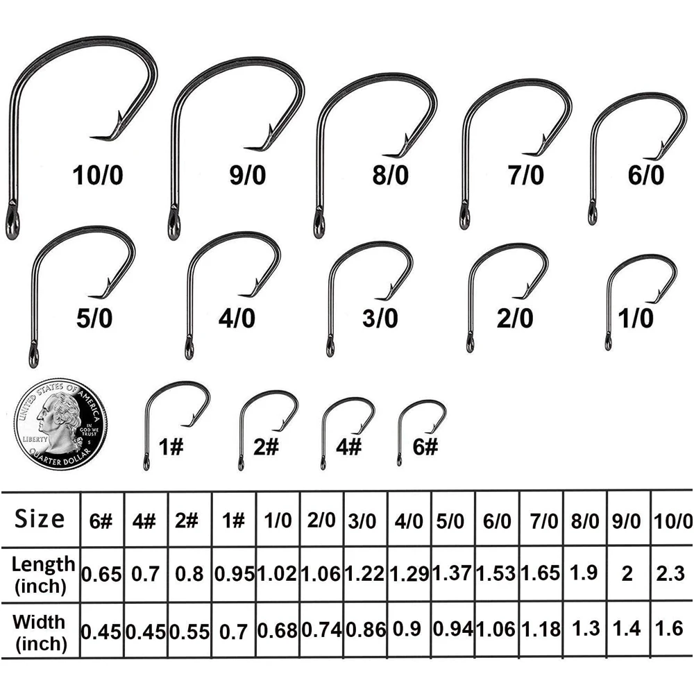 Anzuelos de pesca de acero de alto carbono, Círculo de pesca único, señuelo Offset para Carpa, Trucha, lubina, 1000/500 piezas - imagen 2