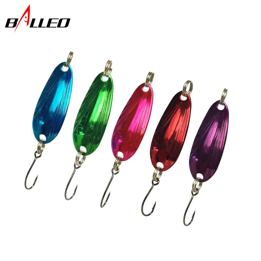 BALLEO pesca metal colorido cuchara cebos 1,4g/1,8g/2,2g/2,5g/3g/3,3g lentejuelas cebo mini cebo para trucha gancho único - imagen 3