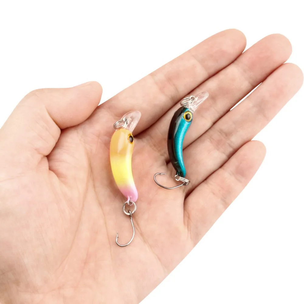 FLYSAND-Mini Señuelos de Pesca flotantes, cebos artificiales duros, anzuelo afilado, señuelo Crankbait, 8 unids/caja, accesorios de pesca - imagen 5