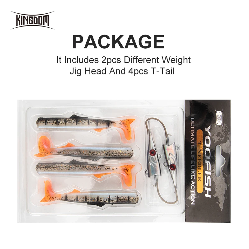 Kingdom T-NEEDLE Señuelos de Pesca hundimiento cebo de silicona Artificial Wobblers Jig señuelos blandos cola en T Crankbaits aparejos de pesca - imagen 5