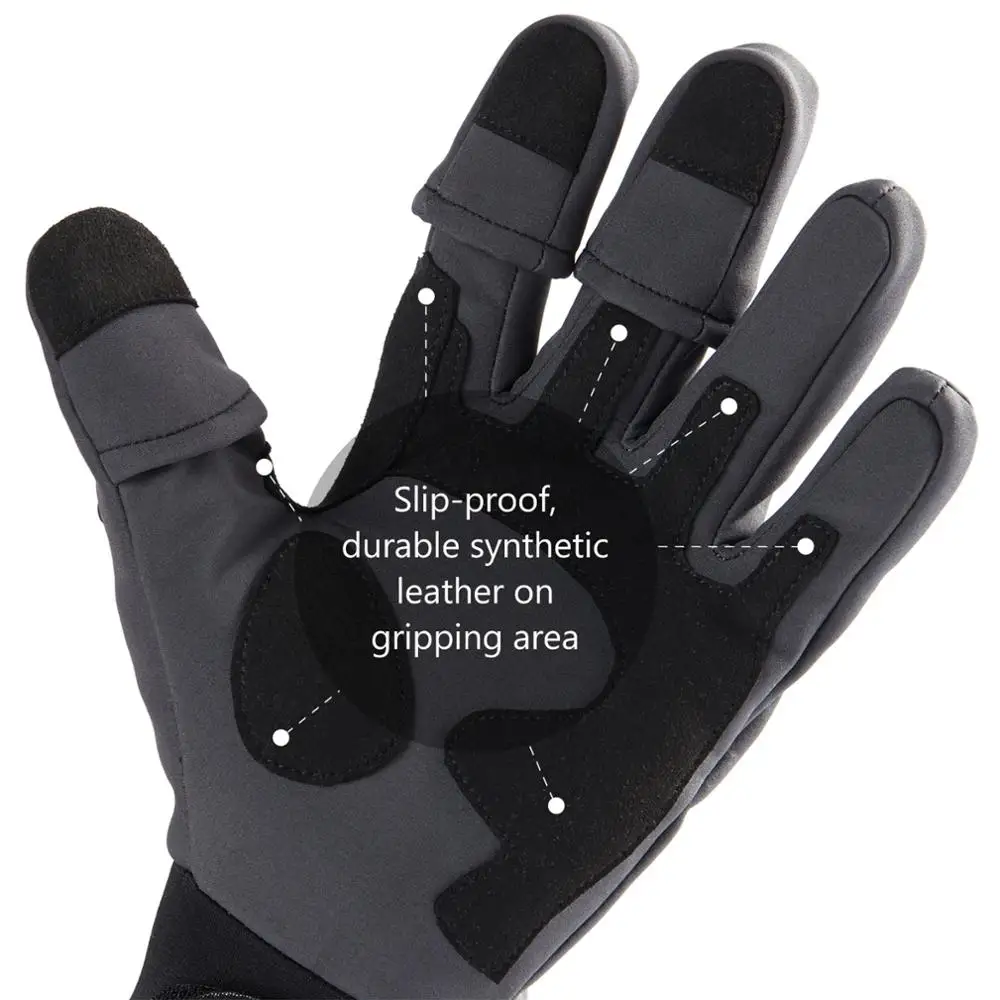 Bassdash WintePro Guantes de pesca impermeables con forro polar térmico - imagen 4