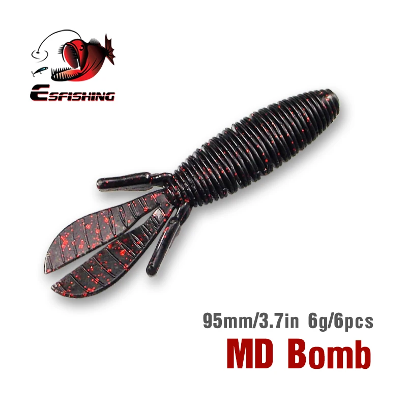 KESFISHING el mejor cebo suave MD BOMB Craw 95mm, Señuelos de Pesca, sales, olor a Camarón, silicona Artificial Isca - imagen 2