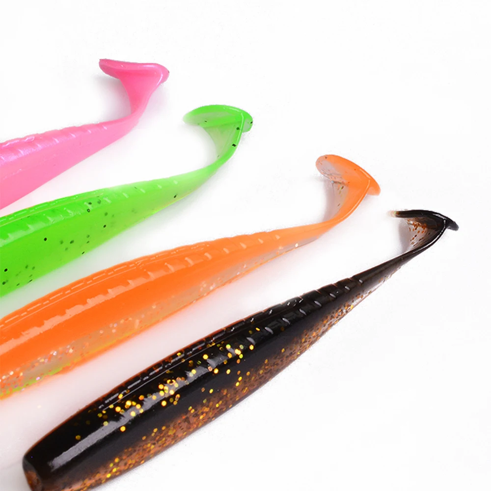 Hanlin 5 uds 50/63/70mm señuelo suave Wobblers Señuelos de Pesca cebo de silicona Shad gusano pesca de carpa Artificial lubina aparejos de pesca - imagen 4