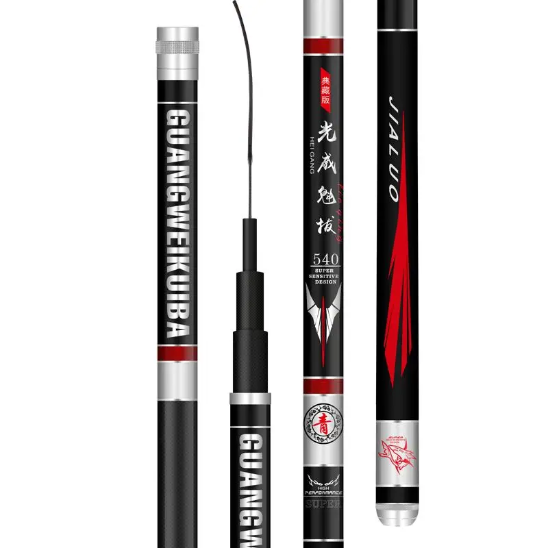 Caña De pescar telescópica De fibra De carbono, caña De pescar superdura 6H, Olta De Pesca De 3,6 M/3,9 M/4,5 M/5,4 M/6,3 M/7,2 M/8M/9M/10M, Taiwán caña de pescar, - imagen 3