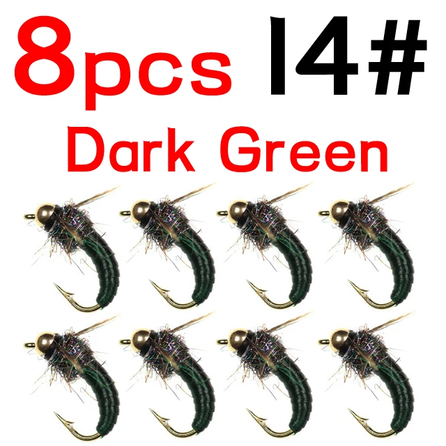 8pcs D green size 14