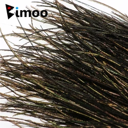 Pluma de pavo natural verde oliva para moscas de trucha