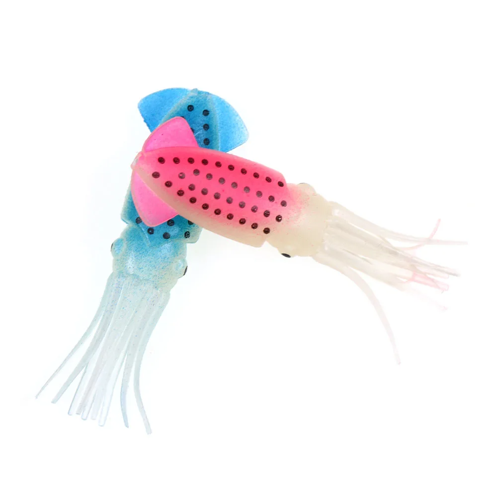 ICERIO-señuelo de calamar de goma suave, cebo de pulpo suave luminoso para pesca en agua salada, Señuelos de Pesca Jigging de goma, 5 piezas - imagen 4