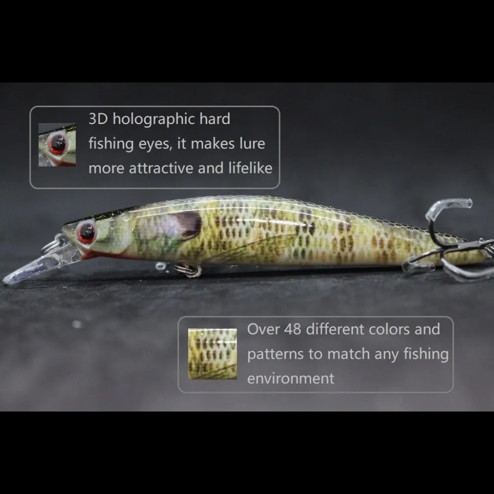 WLure-Señuelos de Pesca Wobbler, 13,5g, 11,4 cm, transferencia de peso realista, señuelo flotante de larga distancia, Jerkbait, anzuelos triples HM673 - imagen 3