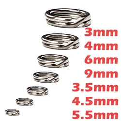 60 piezas anillos de pesca de acero inoxidable anillos de división aparejos de pesca reforzado anillo sólido señuelo anillo de conexión accesorios de pescado