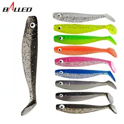 Balleo 10 Uds señuelo suave 6,5 cm/2,1g ojos 3D pintados a mano señuelo de pesca de silicona Wobbler cebos blandos para cebo de pesca gusanos de sábalo