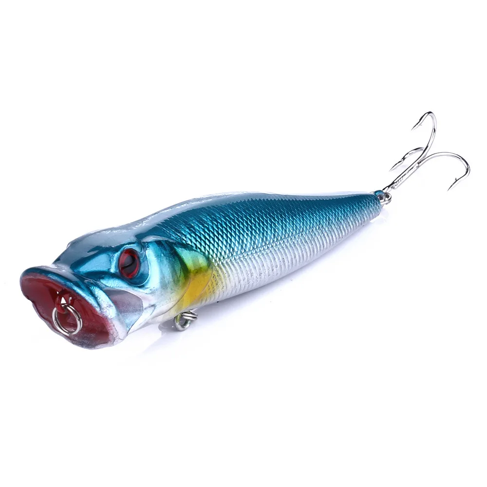 DNDYUJU Señuelos de Pesca, cebo duro de 9cm/12g, Topwater Popper, Wobblers artificiales, aparejos de pesca de plástico con 6 ganchos #, 1 unidad - imagen 4