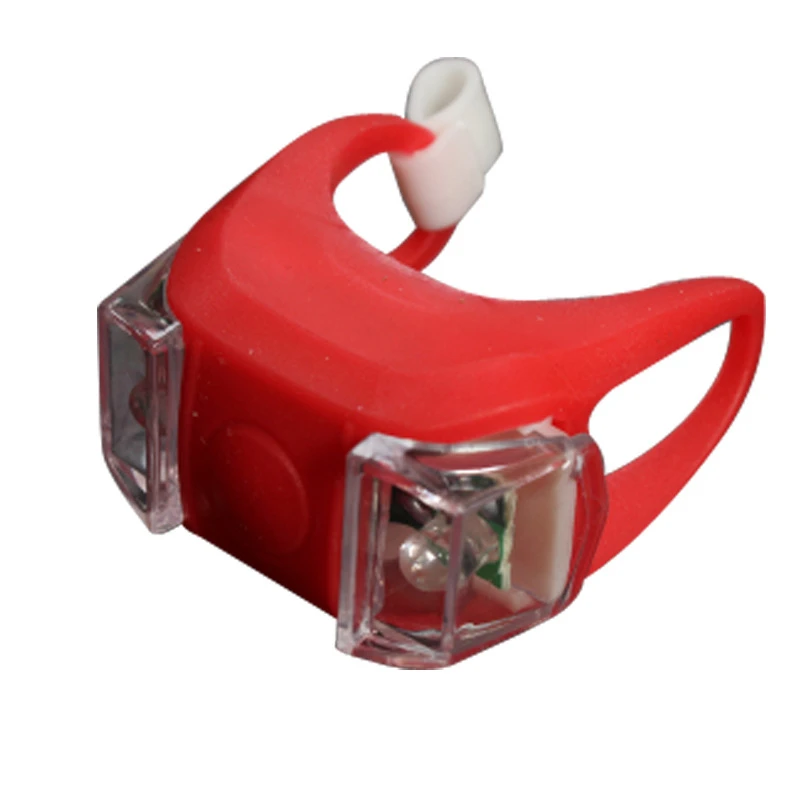 Mini luces de bicicleta de silicona a prueba de agua, luz delantera y trasera para manillar, Flash LED, lámparas de advertencia de seguridad para bicicleta con batería - imagen 3