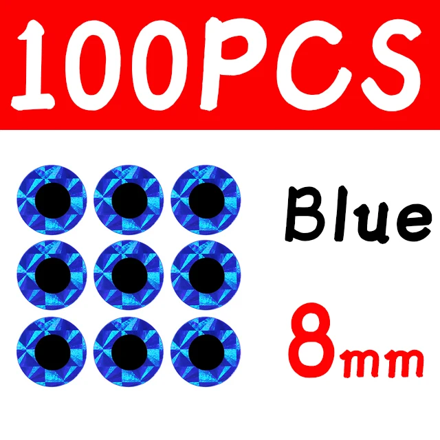 100pcs 8mm Blue