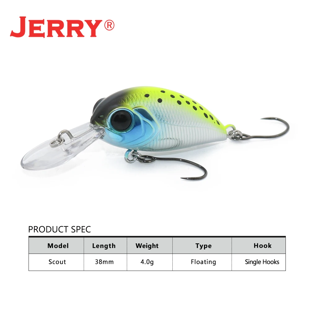 Jerry-SEÑUELOS DE pesca de trucha de un solo gancho, perca, lubina, Spinner, cebo de fundición, Minnow Wobbler 45S 38F 40S 50F Pecsa, aparejos de pesca - imagen 2