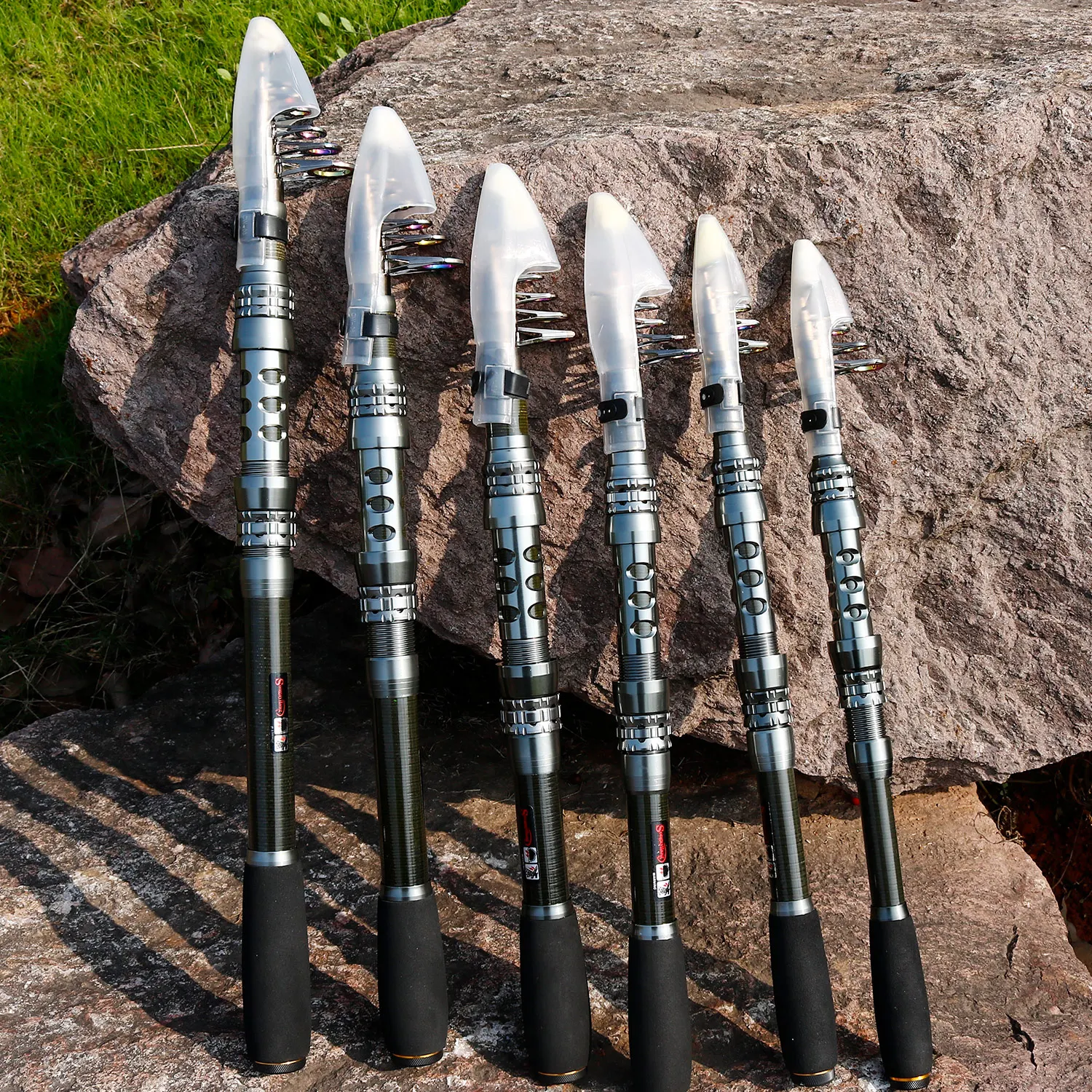 Descubra el diseño elegante y versátil de estas cañas de pesca de alta calidad perfecta para cualquier colección de pescadores