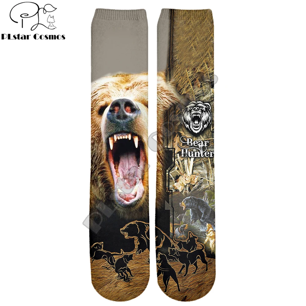 Calcetines de marca PLstar Cosmos 2025, nuevos calcetines de moda para hombre, calcetines de camuflaje de caza de oso/jabalí, calcetines informales hasta la rodilla con estampado 3D Unisex