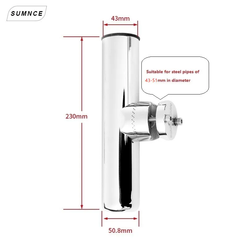 Base elíptica de soporte de varilla de acero inoxidable 316 adecuada para tubo de 43-51 mm