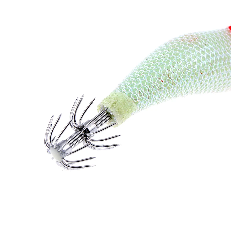 1 Uds. Señuelo de camarones de madera Artificial, anzuelos de calamar 2,5 #   3.0 #   3.5 #   Sonajero luminoso pulpo sepia señuelo Pesca aparejos de Pesca - imagen 5