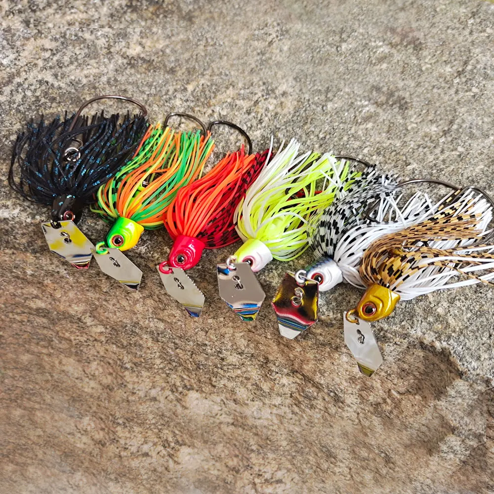 Señuelo de pesca giratorio, cebo Wobbler Buzzbait Chatte, falda de goma Artificial, cebo Chatter para lubina, 13g/16g/19g - imagen 5