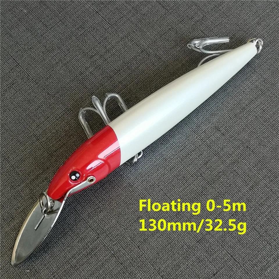 Swolfy-Señuelos de Pesca de atún para curricán, cebos para pececillos de 32,5g/13cm, lengua de Metal, cebo flotante, aparejos de pesca, 2 unids/lote - imagen 5