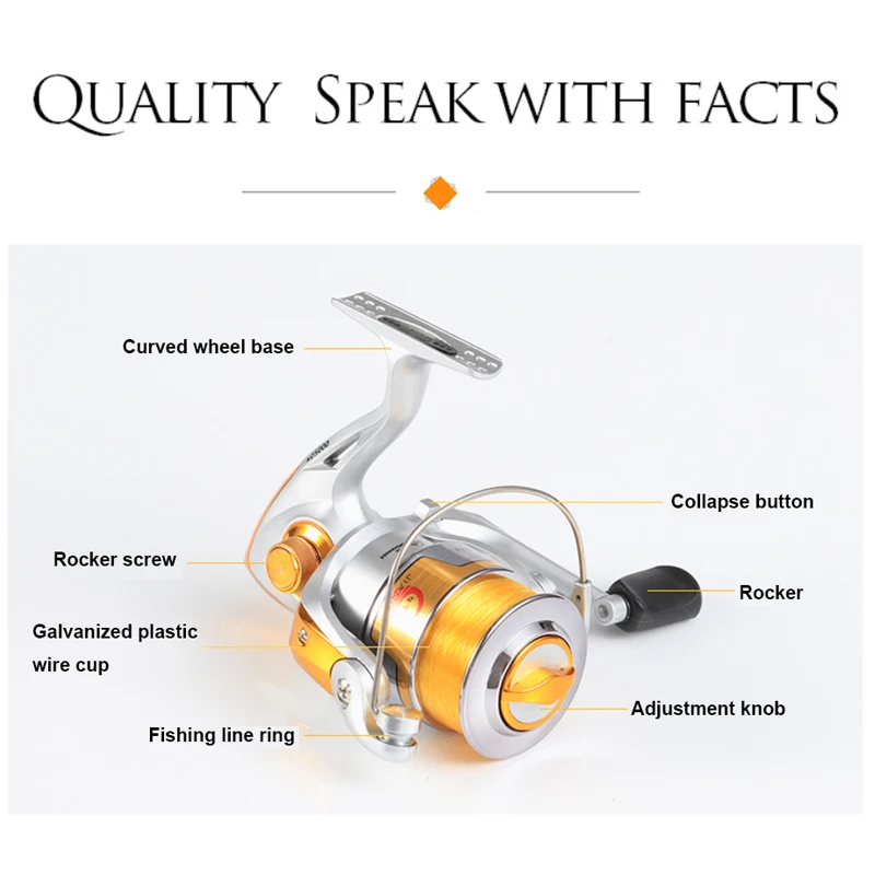 JYJ-carrete de pesca giratorio de Metal, 8KG de arrastre máximo, mango de acero inoxidable, accesorios de pesca en agua salada - imagen 3