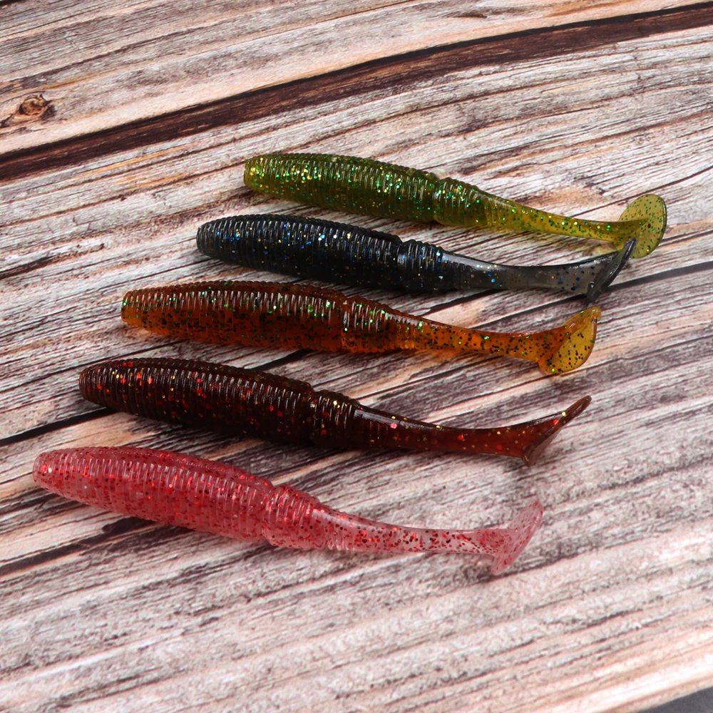 JOHNCOO 10 Uds señuelo de Pesca gusano suave señuelo Artificial 7cm 3g océano Rock señuelo lubina cebo de natación Pesca trucha Jig cebo suave - imagen 3