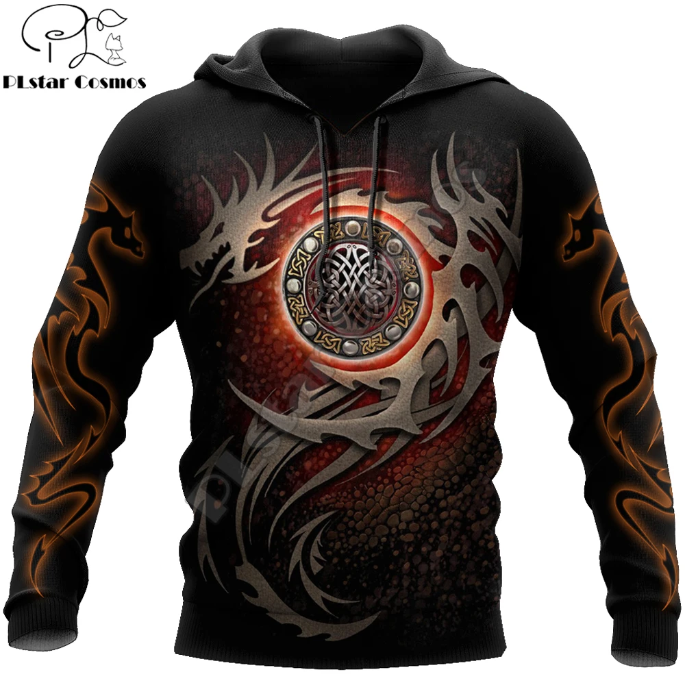 Armadura tatuaje y mazmorra dragón 3D impreso Unisex Deluxe Sudadera con capucha hombres sudadera Zip pulóver chaqueta Casual chándal KJ0279
