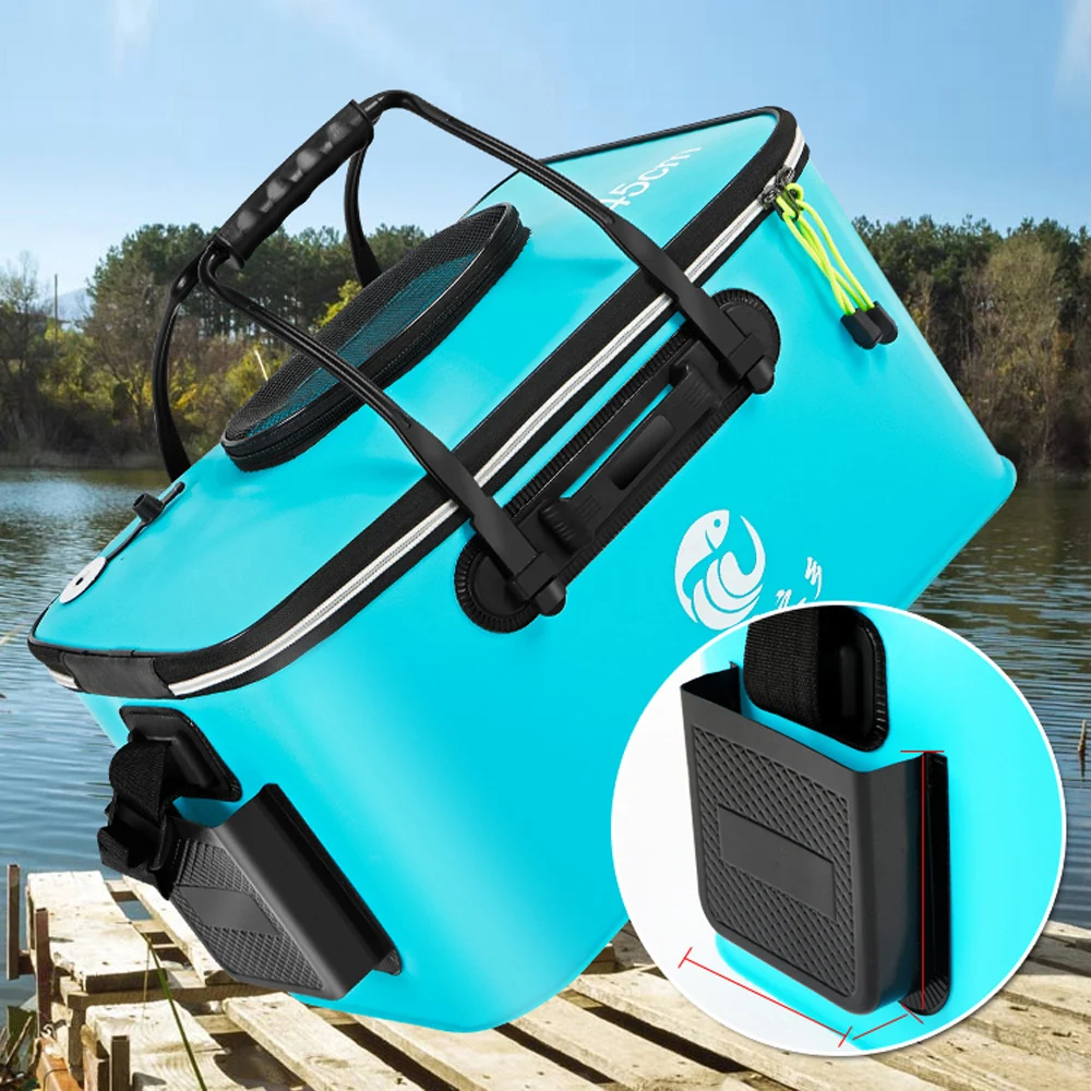 Cubo de Pesca plegable grueso, bolsa de oxígeno para peces vivos, caja de aparejos de Pesca para deportes al aire libre, bolsa de almacenamiento, equipo de Pesca - imagen 2