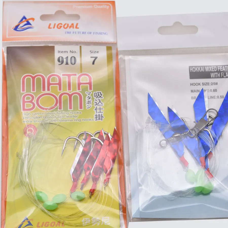 JYJ-aparejos de pesca de 4 brazos, aparejos de pesca, aparejo de pargo de mar, aparejo de arenque, 5 bolsas - imagen 5