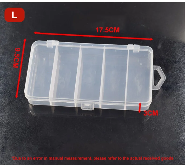 Un recipiente de plástico con una L roja en él