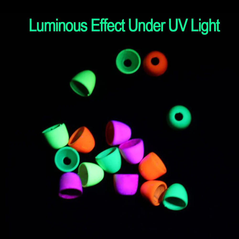 ICERIO tubo de cuentas de cabeza de cono de latón UV, Material de atado de moscas para Señuelos de Pesca de agua salada, 20 piezas - imagen 4