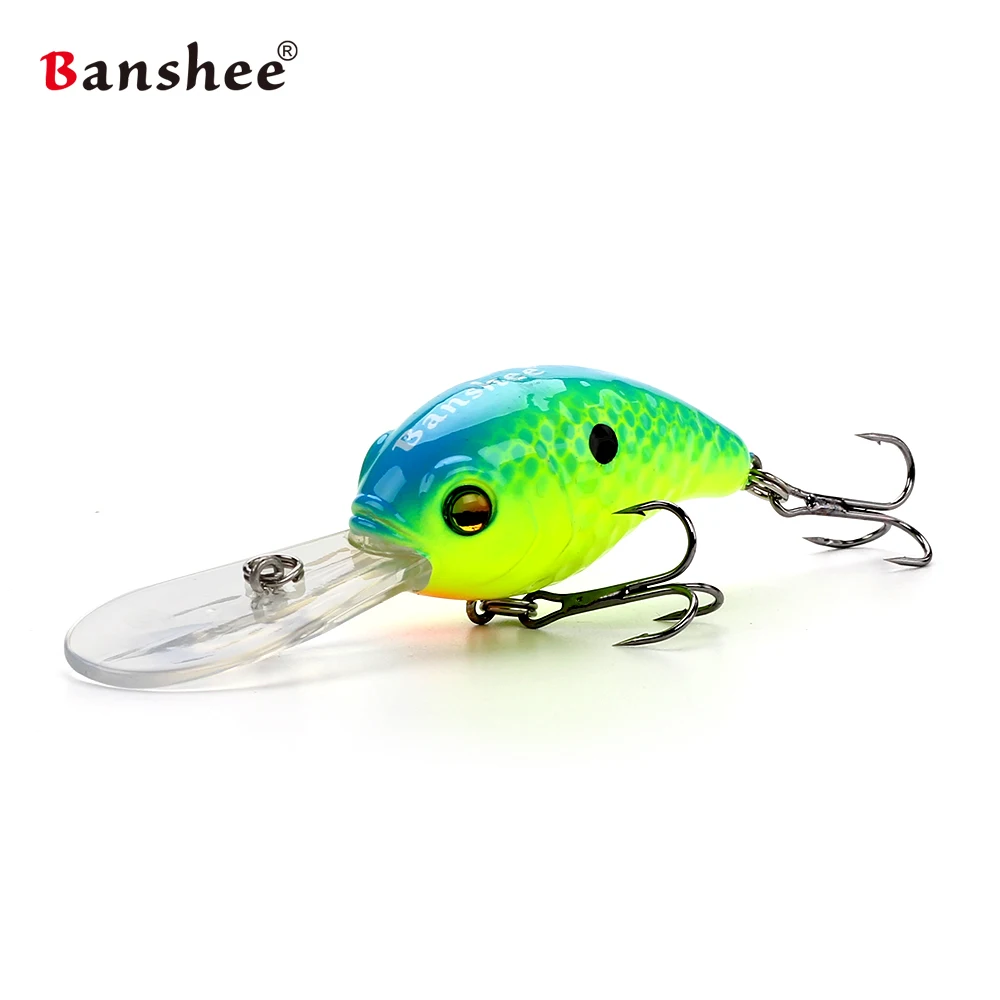Banshee-señuelo de pesca de lubina flotante, 50mm, 10g, VC04, sonajero de sonido, Wobbler de pico redondo, cebo duro Artificial, Crankbaits de buceo profundo
