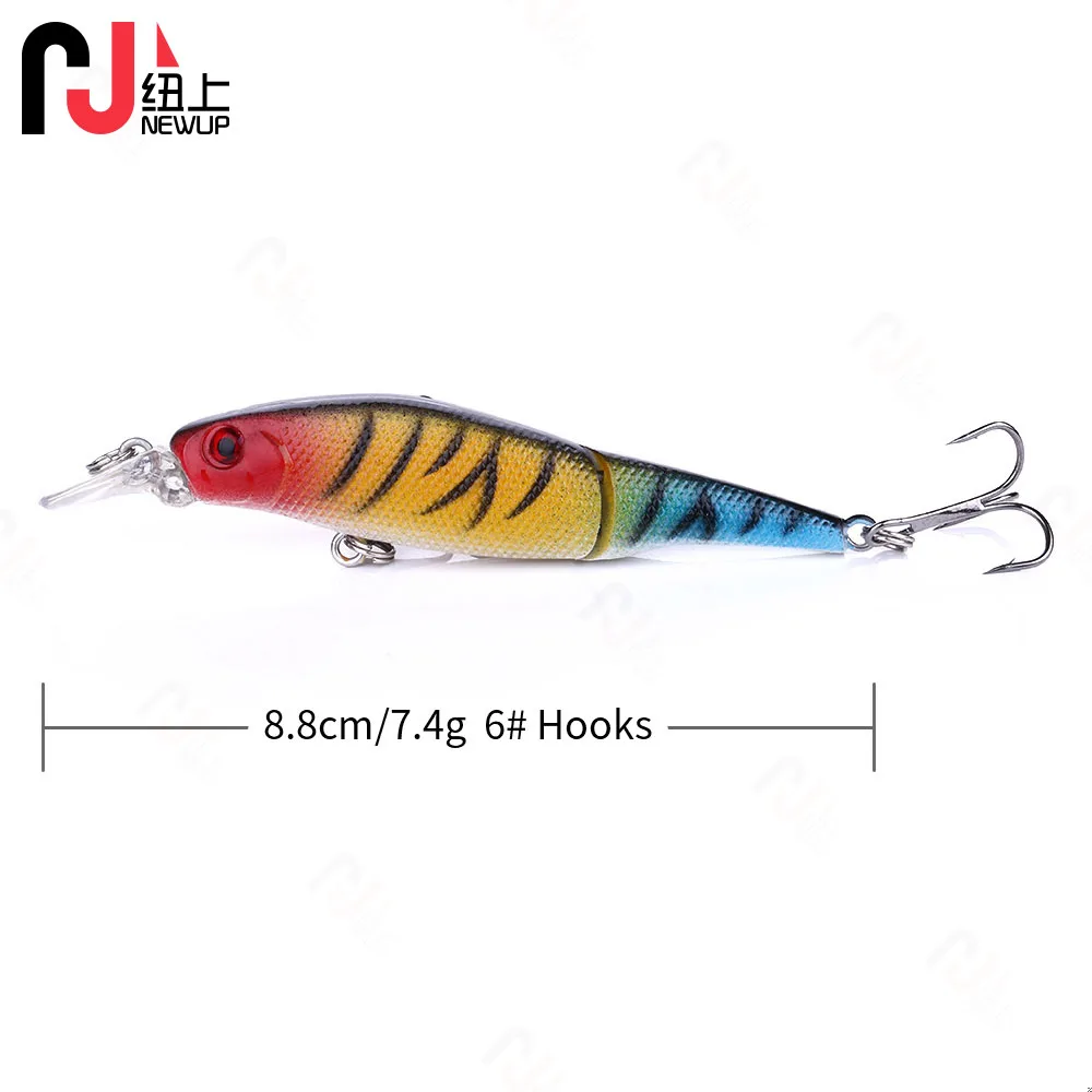 Señuelo de pesca Artificial, aparejo Wobblers de 8,8 cm y 7,4g, Swimbait, 2 articulaciones, Crankbait, duro, carpa, 1 piezas - imagen 4