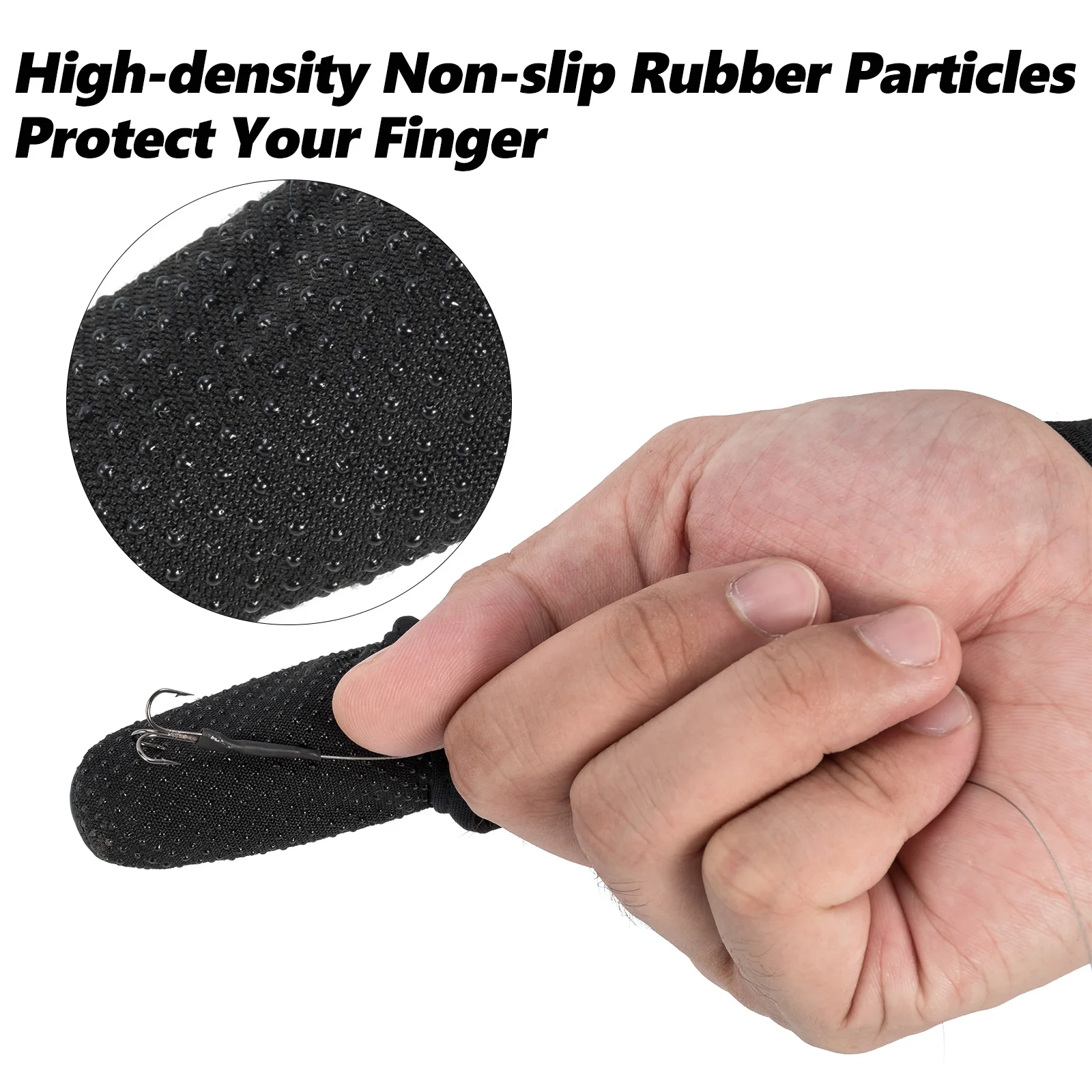 Guantes de un solo dedo para pesca, Protector de dedo índice antideslizante, impermeable, para línea trenzada, Surf, pesca, fundición, durabilidad, 2 piezas - imagen 5