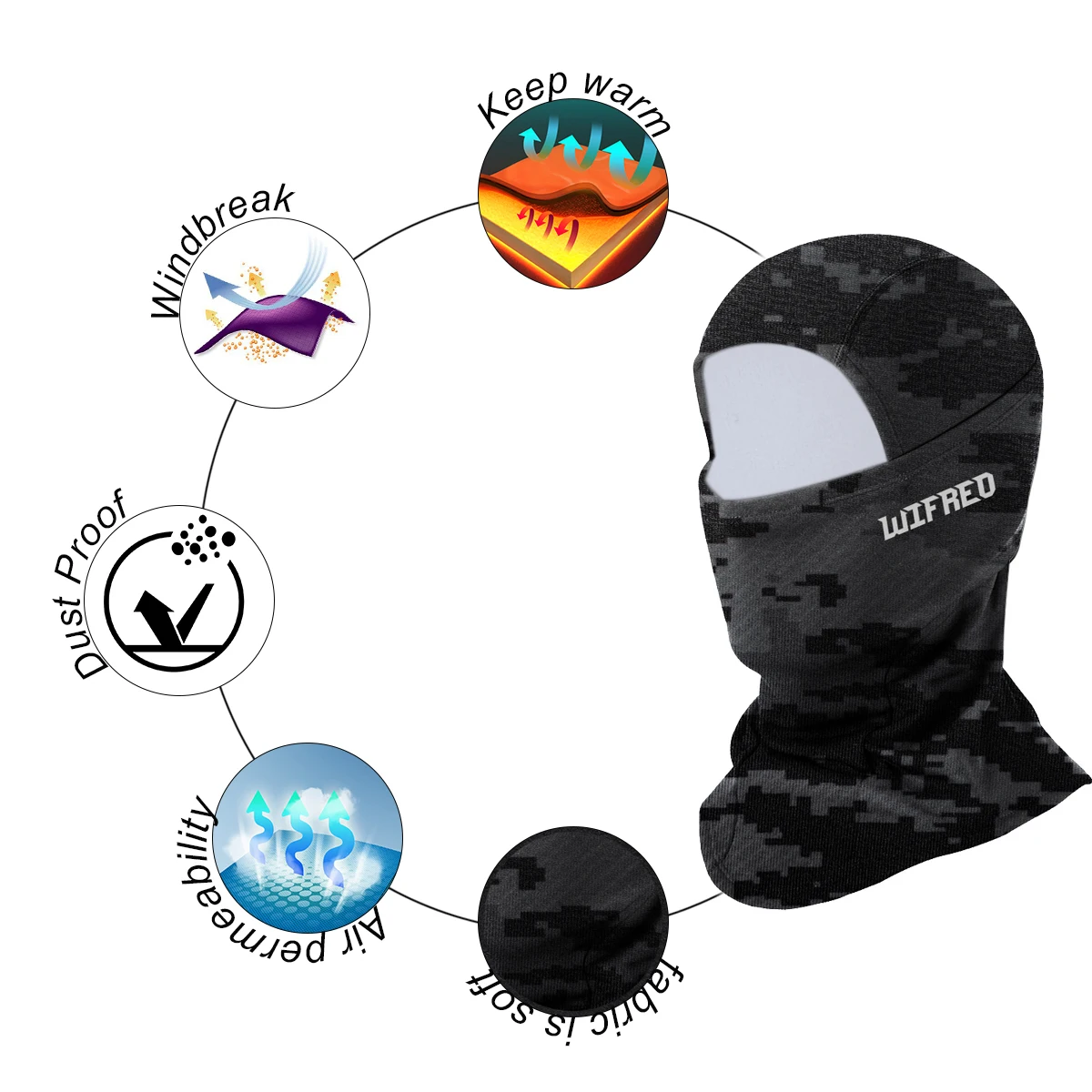 Máscara facial completa a prueba de viento para exteriores, bufanda antipolvo de invierno, pasamontañas de pesca cálido, casco de cuello, sombrero de cubierta facial para deportes de equitación - imagen 5