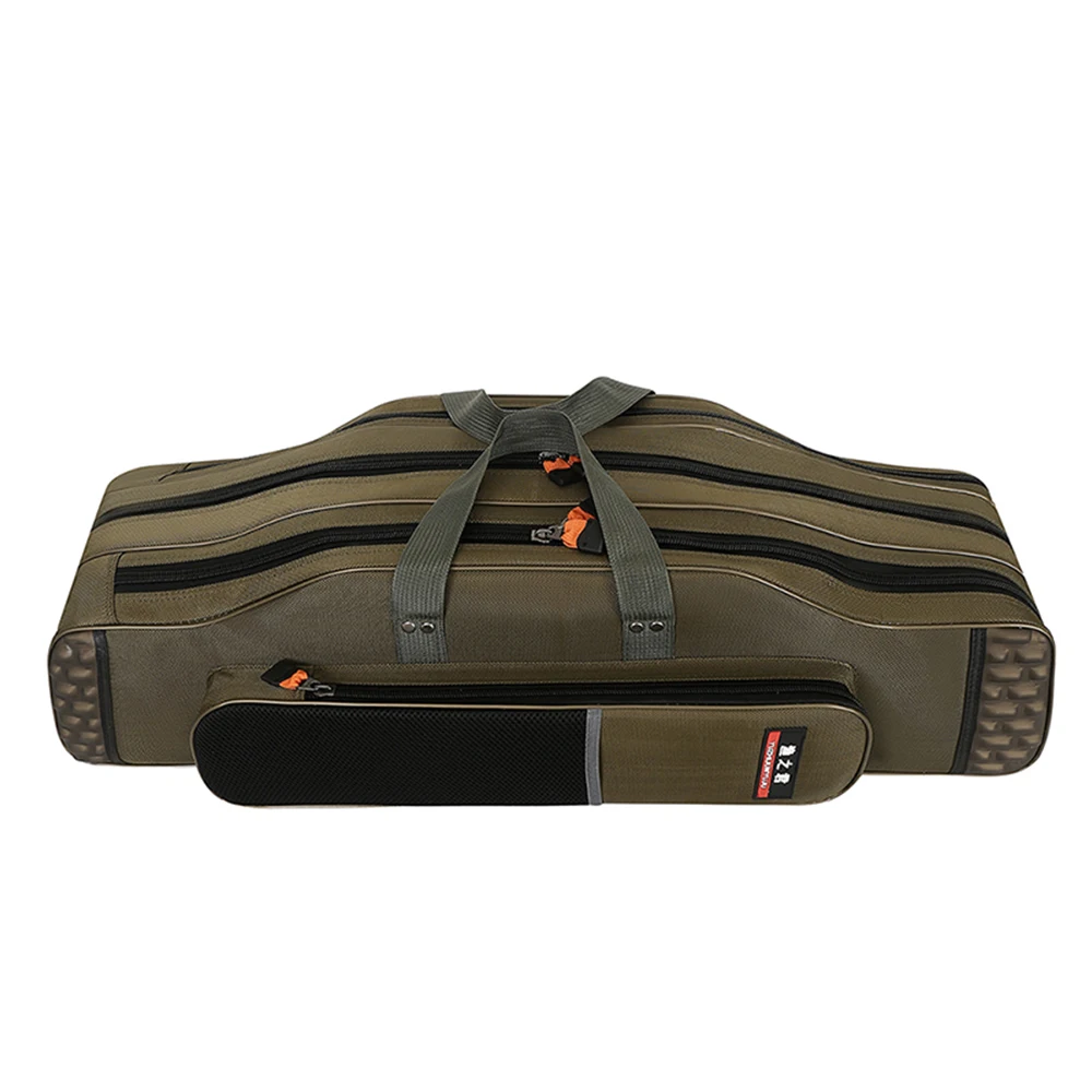 Bolsas de pesca gruesas de tres capas, bolsa de aparejos de caña de pescar de gran capacidad, 100/120/130cm con bolsa lateral de red, accesorio de pesca X306G - imagen 4