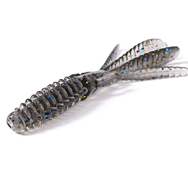 Ardea-SEÑUELOS blandos invertidos TX, Juego de pesca de silicona, 10 piezas, 64mm, 2g, gusano de Camarón, Swimbait, trucha, aparejos de pesca - imagen 5