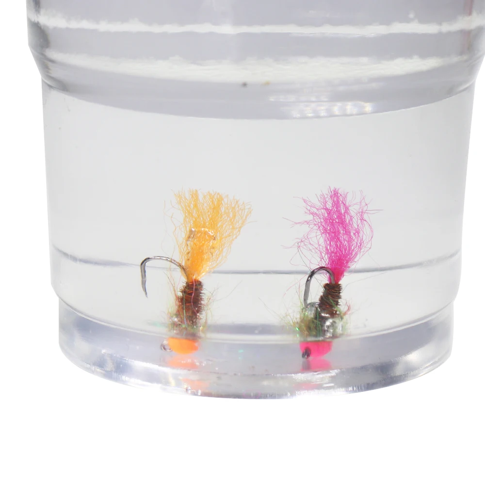 ICERIO 8PCS #14 UV Tungsten Slot Bead Head Barbless Jig Hook Nymph Fast Sinking Fly For Trout Steehead Salmon Fishing Lures - imagen 5