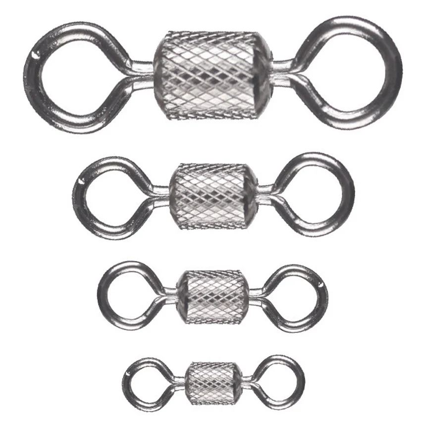 Conector giratorio de 100 Uds. Para pesca, rodamiento de bolas con anillos de presión de seguridad, giratorio para accesorios de pesca de carpa - imagen 2