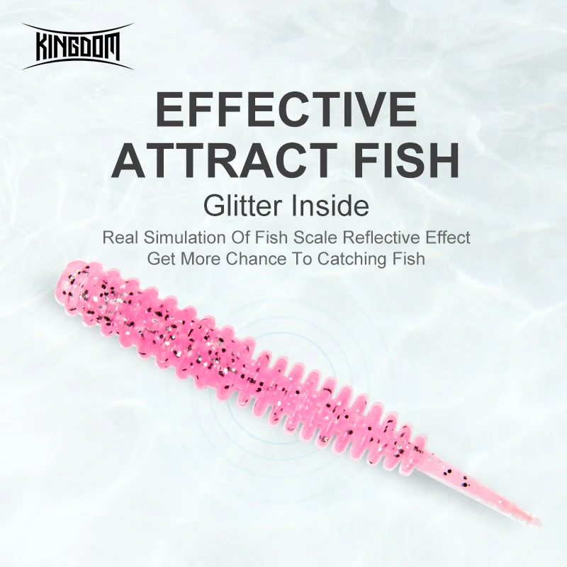 Señuelos de pesca Kingdom Soft Ned Rig aguja cola acción flotante 63mm 1,3g silicona Artificial 20 unids/bolsa cebos blandos de lombriz de tierra - imagen 5