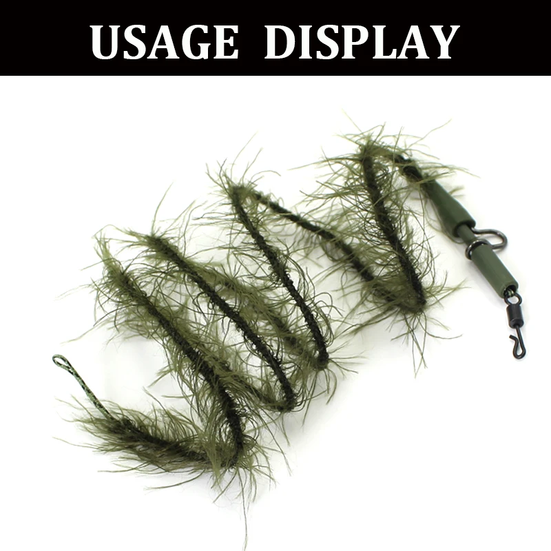 Sedal de pesca de carpa, aparejos trenzados de 5M, Lead Core 35LB 45LB Camo Green Leader - imagen 5
