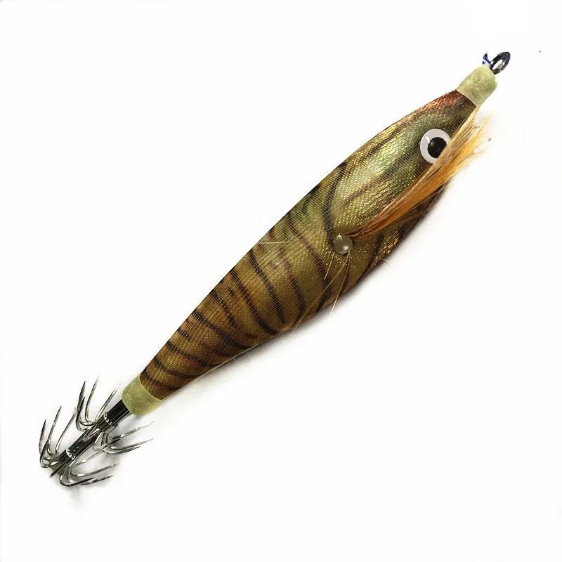 1 unidad de señuelo de pesca 8CM/10G ojos 3D anzuelo de calamar Jigs pulpo sepia Camarón cebos luminosos